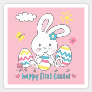 Happy first Easter Babies first easter girls Sticker